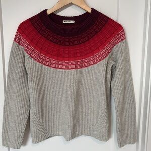 Marine Layer Demi Raglan Sweater - Size Small -  Gray and Red Ombre